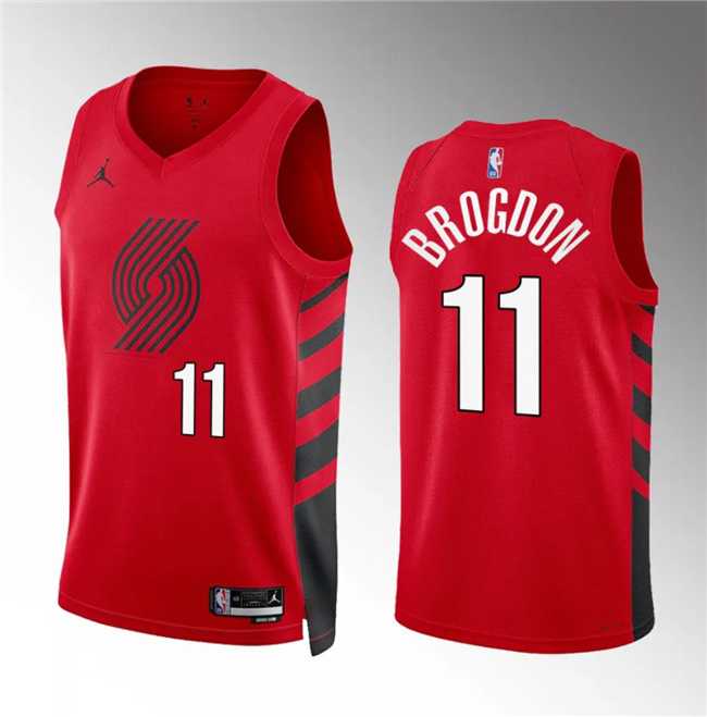 Men%27s Portland Trail Blazers #11 Malcolm Brogdon Red Statement Edition Stitched Jersey Dzhi